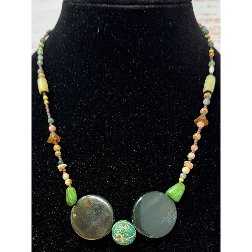 Boho Inspired Beaded Necklace - 19" Length